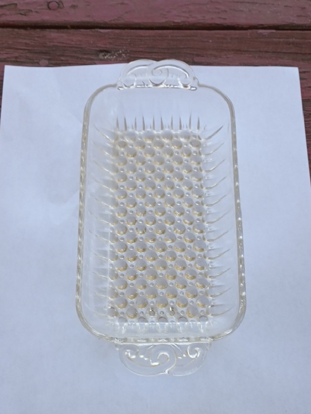 Clear Glass Rectangular Serving Tray with Decorative Handles